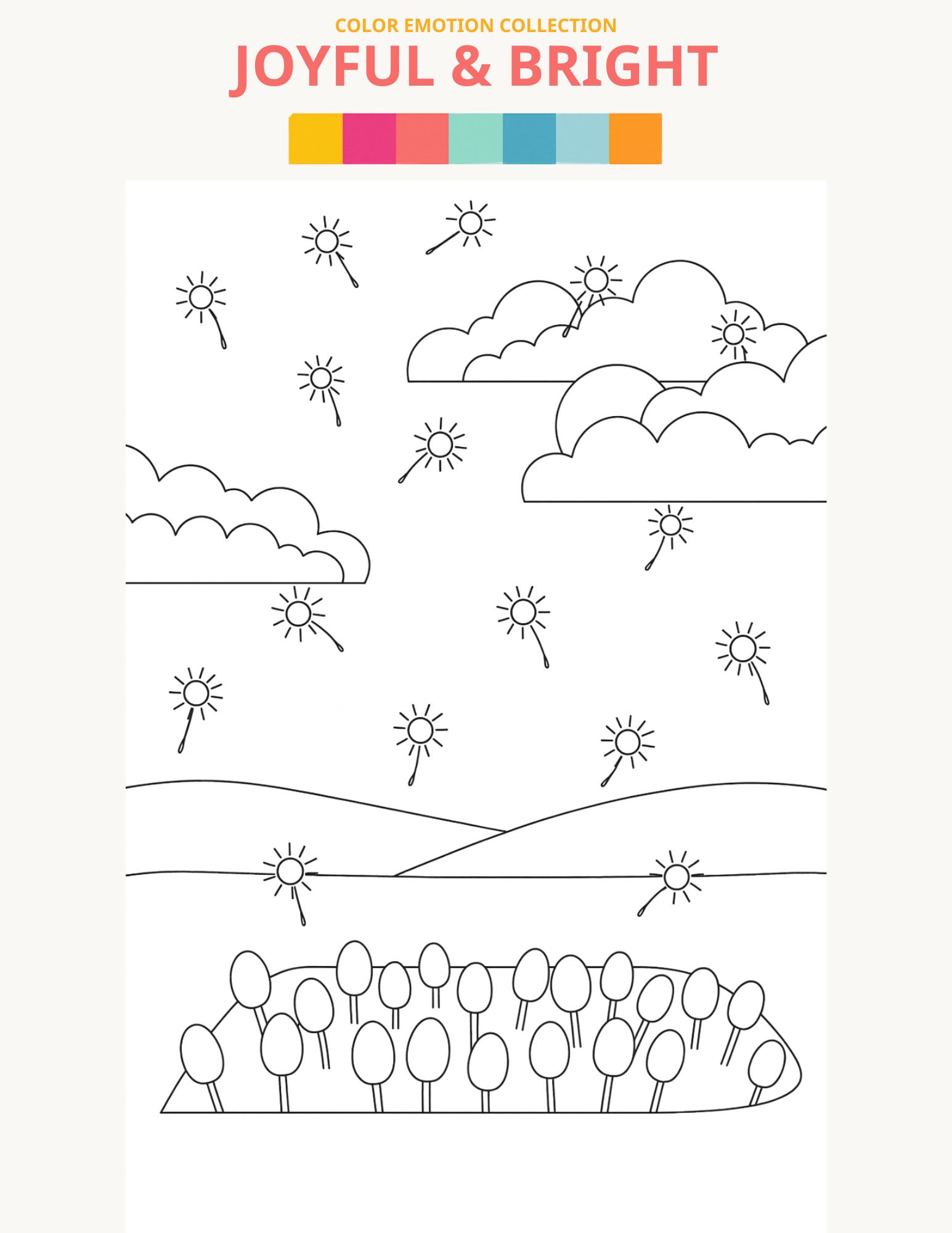 Joyful Bright - Line Art 3