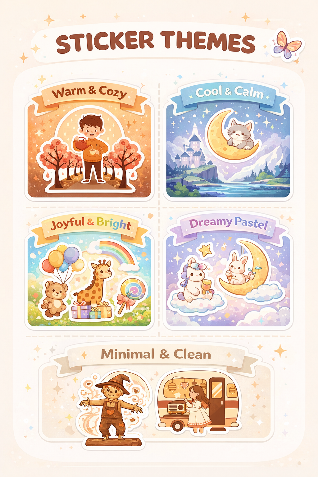 100 color-matched stickers preview